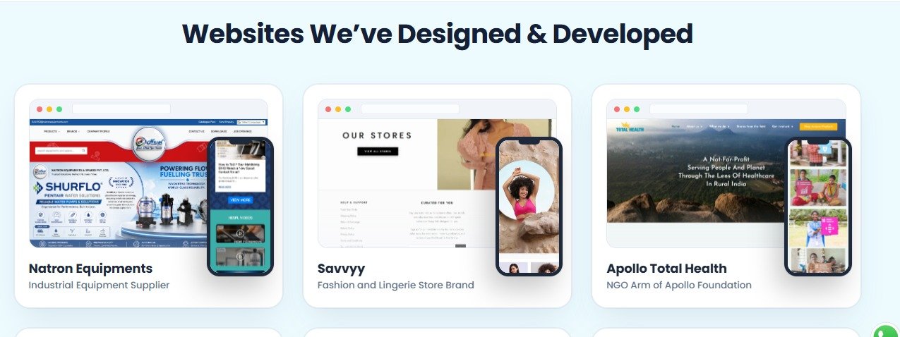 Website designs delivered by AdVedaa