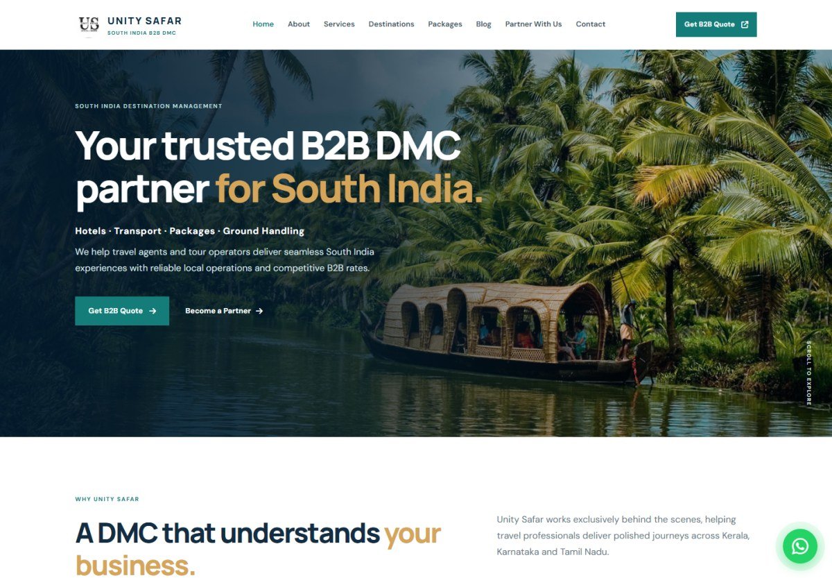 Unitysafar website by AdVedaa